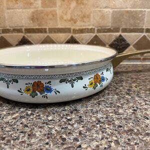 Vintage Villeroy Boch Alt Amsterdam Enameled Metal Frying Pan Floral